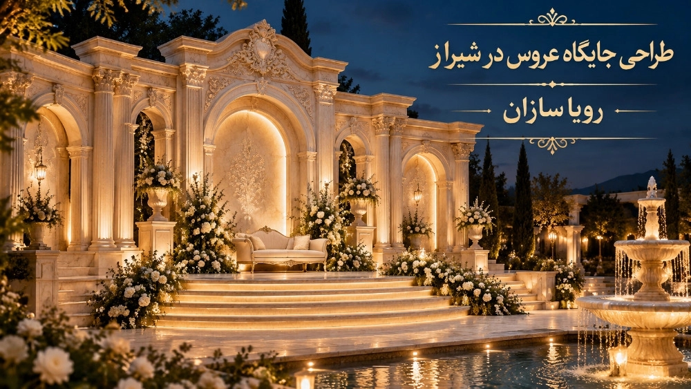 طراحی جایگاه عروس در شیراز با رویا سازان طراحی جایگاه عروس در شیراز با رویا سازان